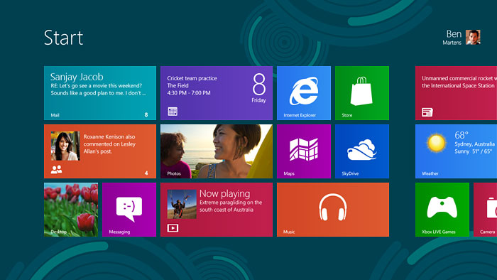   Windows 8 Microsoft Surface:   